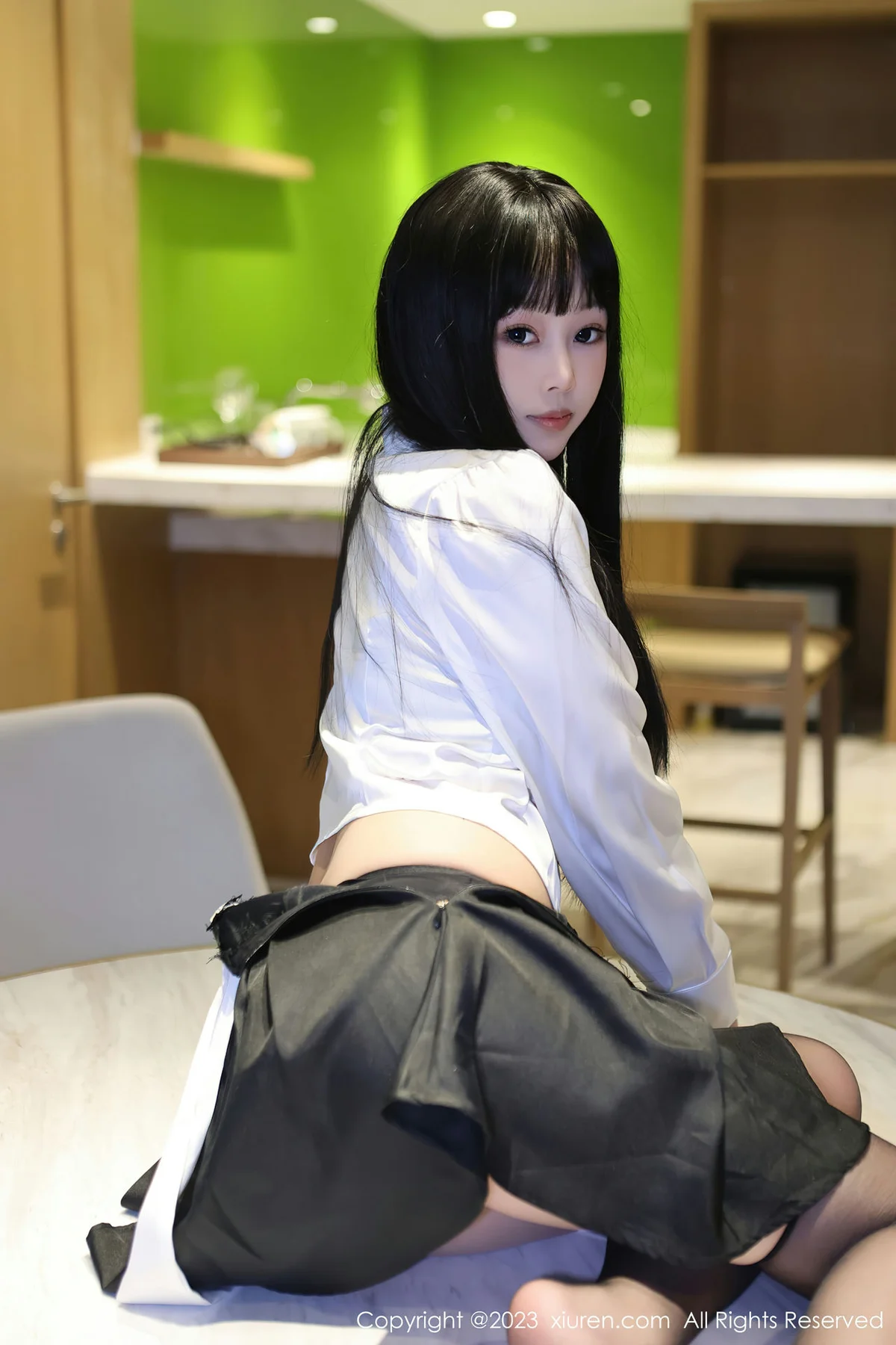 XiuRen 秀人 No.6685 早川京子 黑色情趣内衣性感写真 - 9