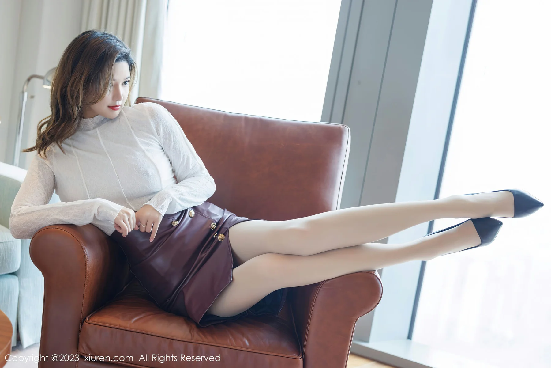 XiuRen 秀人 No.6693 杨可可coco 妩媚皮裙美女写真 - 8