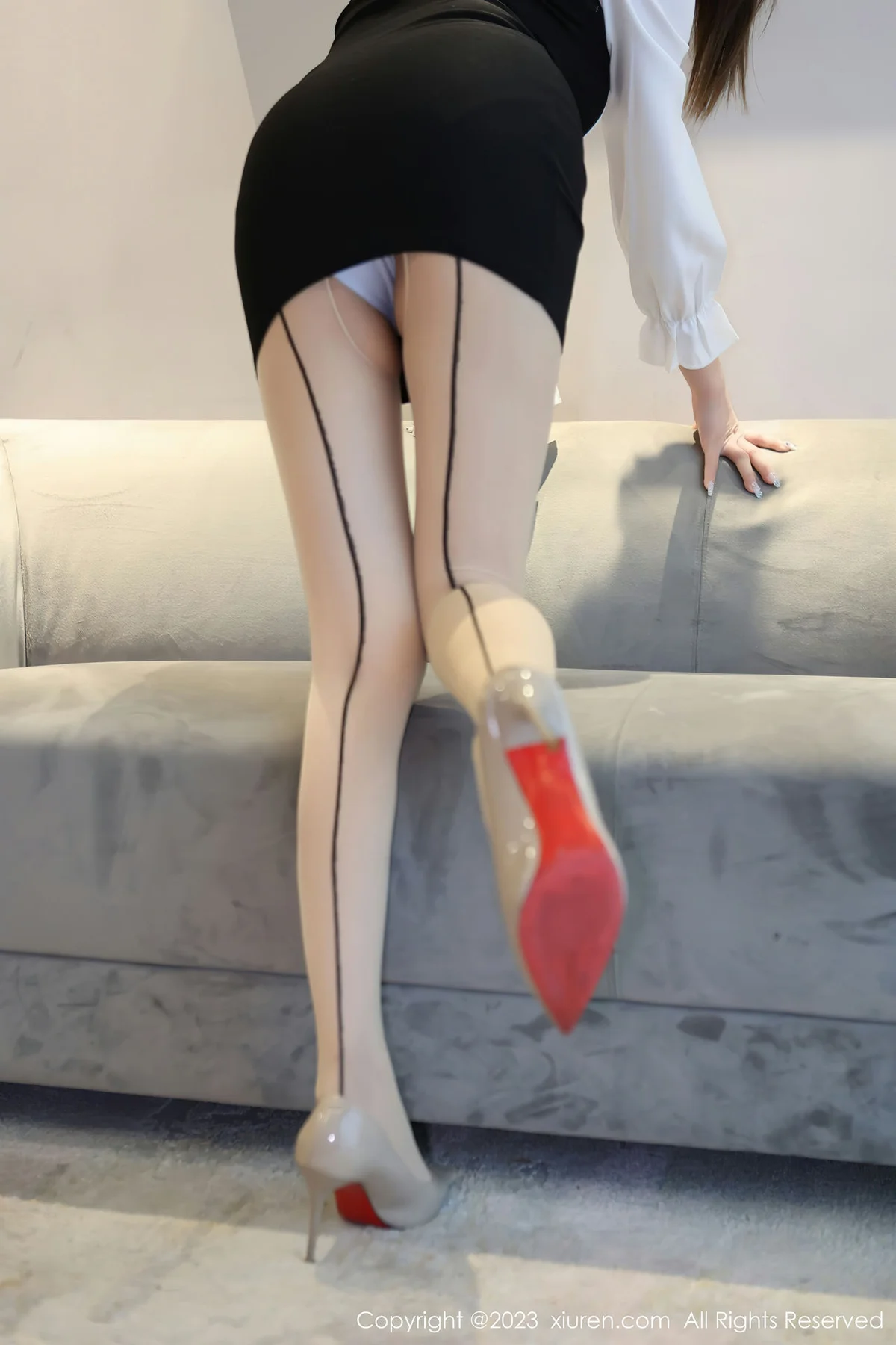 XiuRen 秀人 No.6700 夏希 首套写真 蓝灰色蕾丝内衣2 - 10