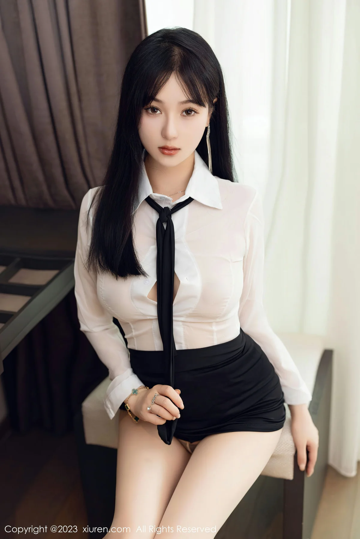 XiuRen 秀人 No.6710 柚琪Rich 白色轻透上衣首套写真33 - 3