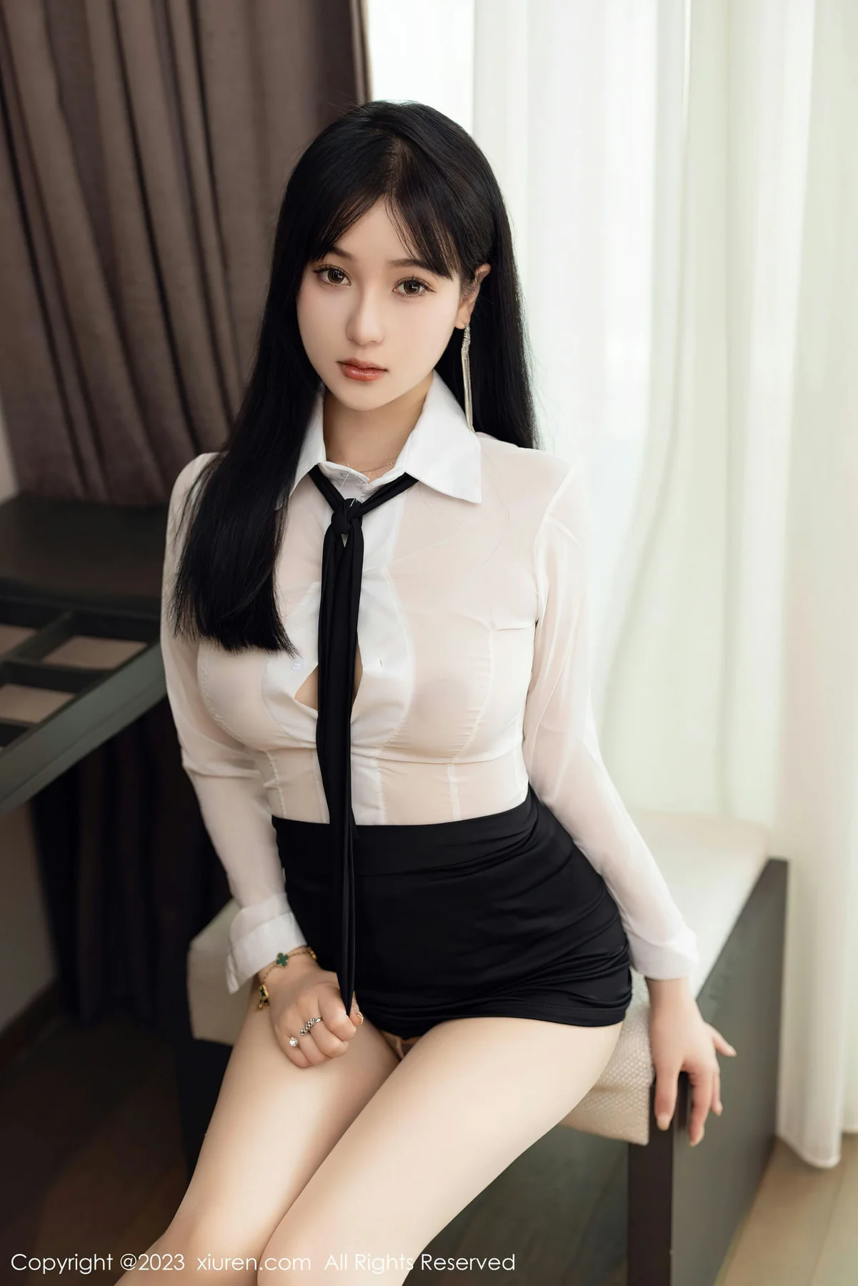 XiuRen 秀人 No.6710 柚琪Rich 白色轻透上衣首套写真33 - 4