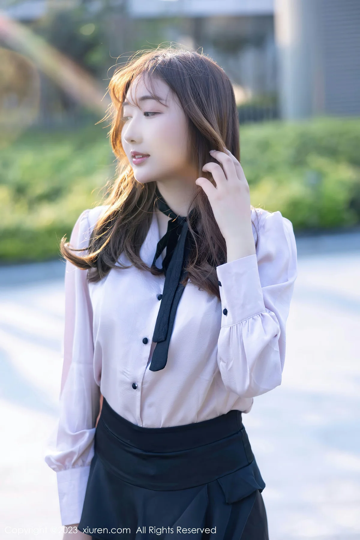 XiuRen 秀人 No.6721 江真真 户外黑色轻透内衣写真1 - 6