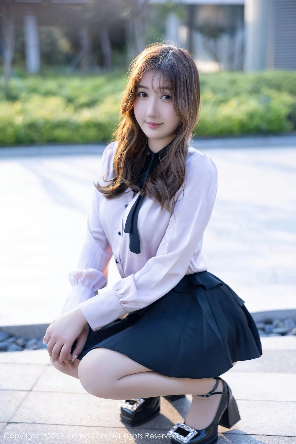 XiuRen 秀人 No.6721 江真真 户外黑色轻透内衣写真1 - 7