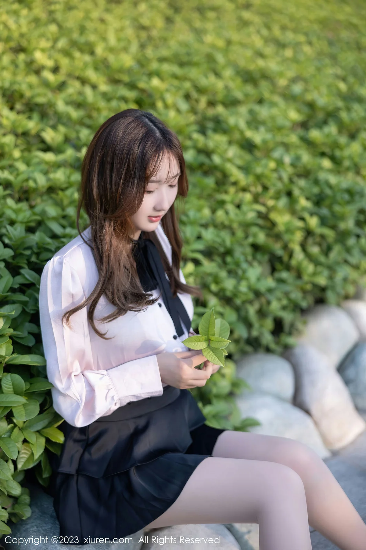 XiuRen 秀人 No.6721 江真真 户外黑色轻透内衣写真1 - 5