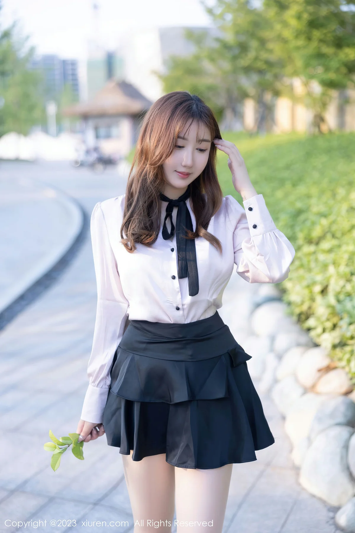 XiuRen 秀人 No.6721 江真真 户外黑色轻透内衣写真1 - 7