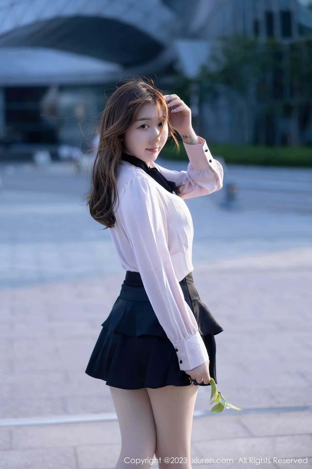 XiuRen 秀人 No.6721 江真真 户外黑色轻透内衣写真1 - 8