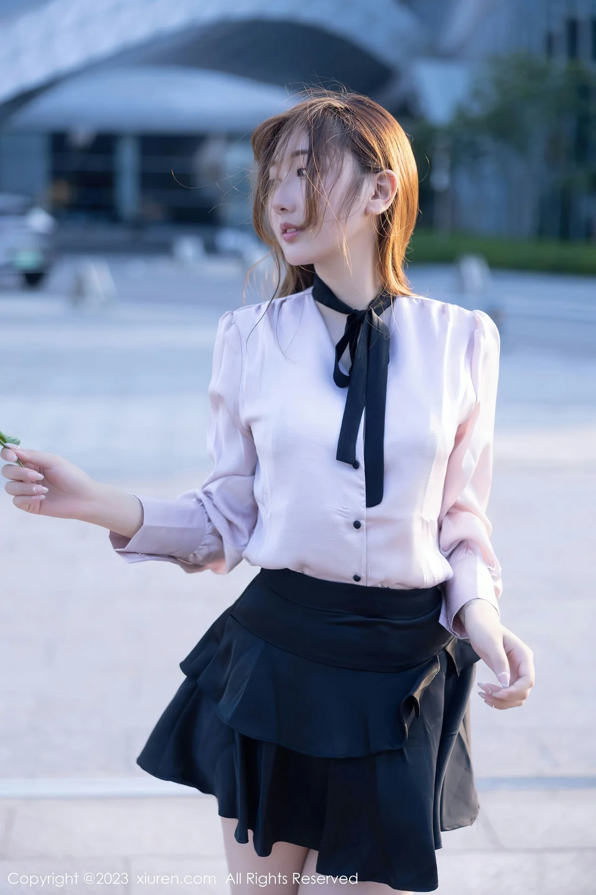 XiuRen 秀人 No.6721 江真真 户外黑色轻透内衣写真1 - 10