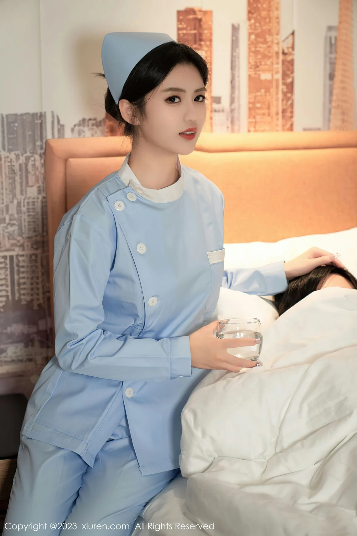 XiuRen 秀人 No.6745 浅浅Danny 蓝色护士服性感写真11 - 3