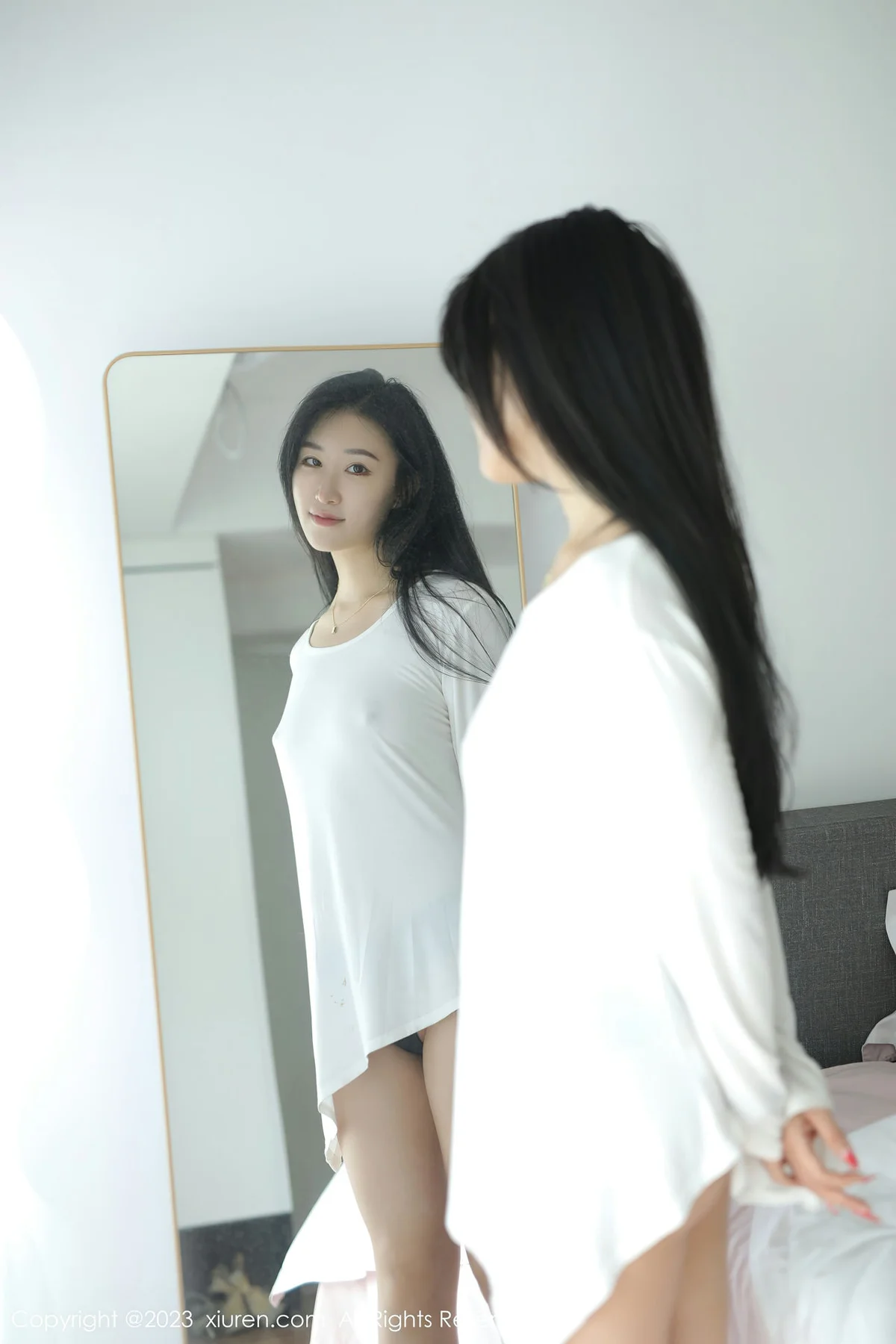 XiuRen 秀人 No.6749 司柠 白色轻薄上衣性感写真3 - 8