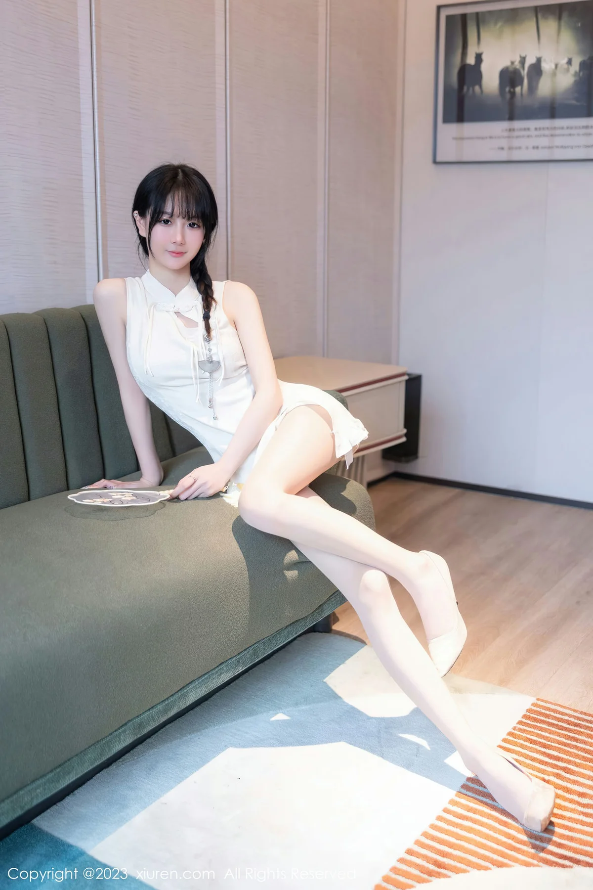 XiuRen 秀人 No.6813 幼幼 白色旗袍性感写真111 - 3