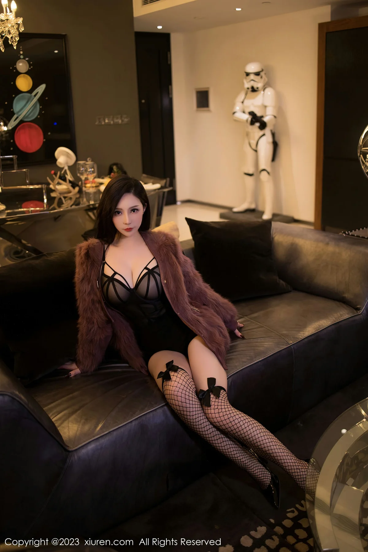 XiuRen 秀人 No.6908 大琪琪Emily 黑色情趣内衣 - 1