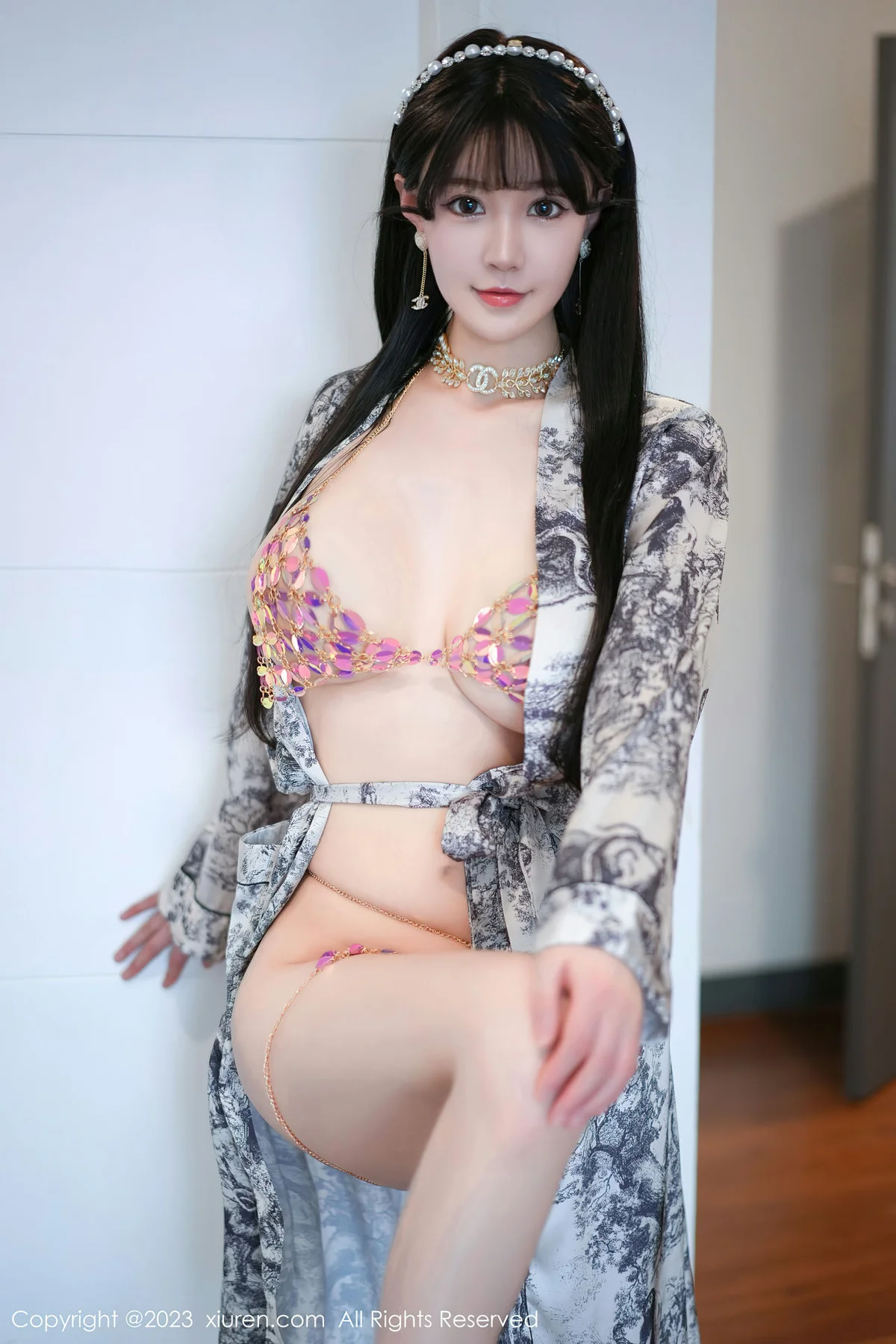 XiuRen 秀人 No.6932 朱可儿Flora 灰色睡袍性感写真 - 8