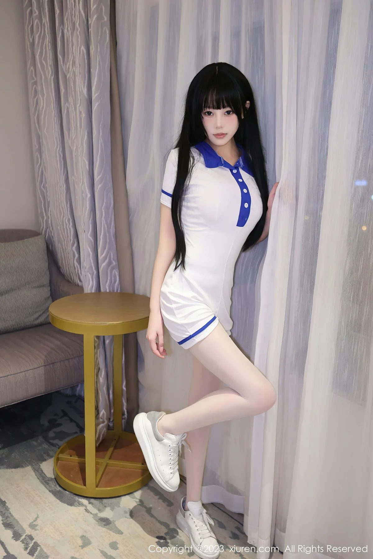 XiuRen 秀人 No.6985 早川京子 白色学妹清纯服饰性感写真 - 2