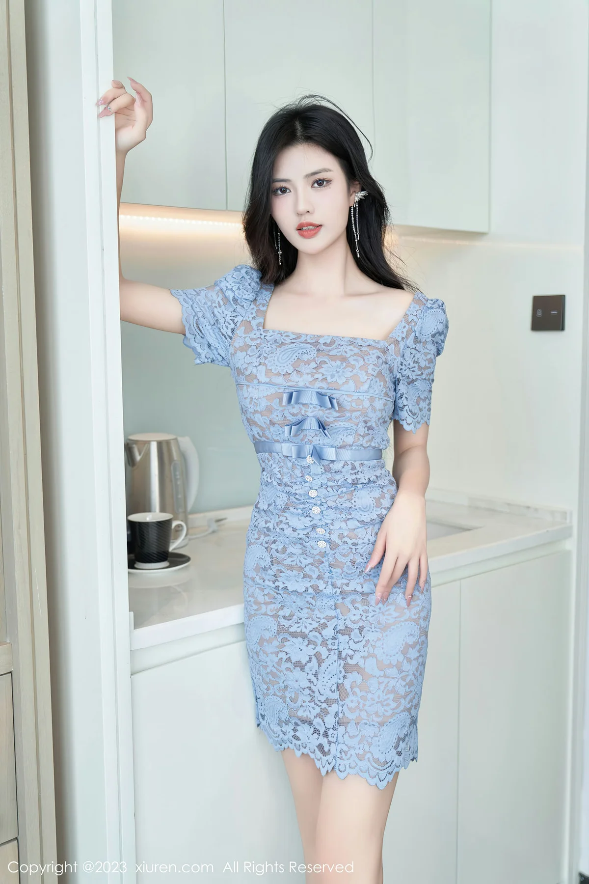 XiuRen 秀人 No.6998 浅浅Danny 轻透连衣短裙性感写真 - 4