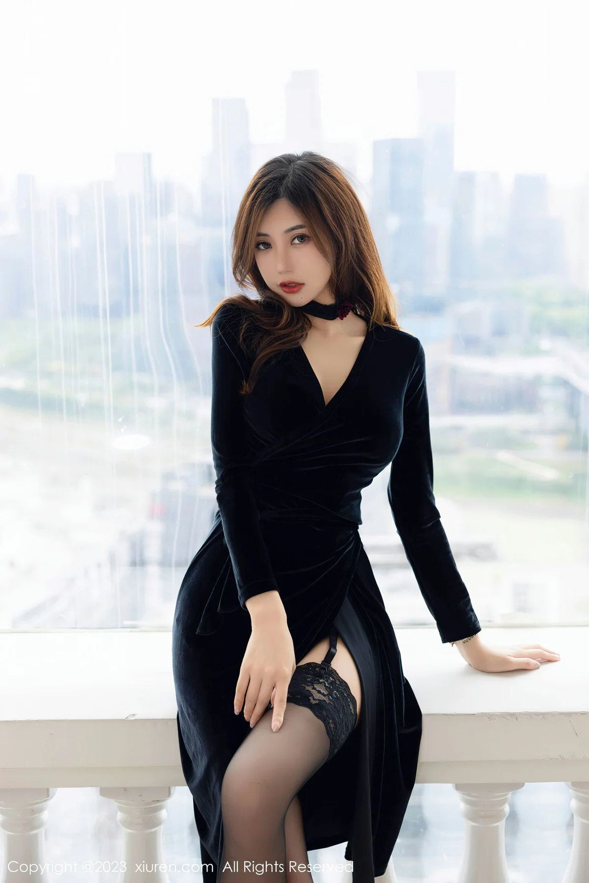 XiuRen 秀人 No.7005 绮里嘉ula 黑色长裙性感写真111 - 3