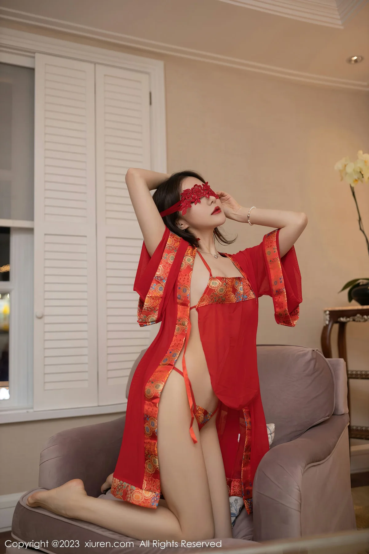 XiuRen 秀人 No.7008 鱼子酱Fish 红色丝绸泰国旅拍11 - 2