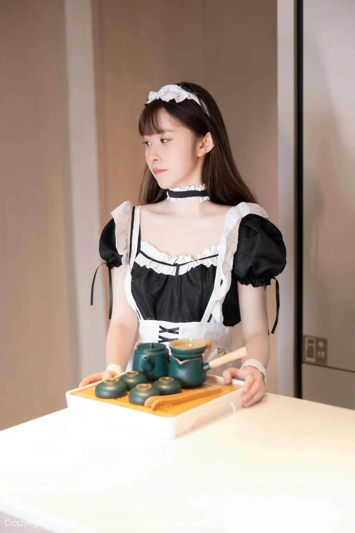 XiuRen 秀人 No.7034 林悠悠 黑色女仆性感写真 - 6