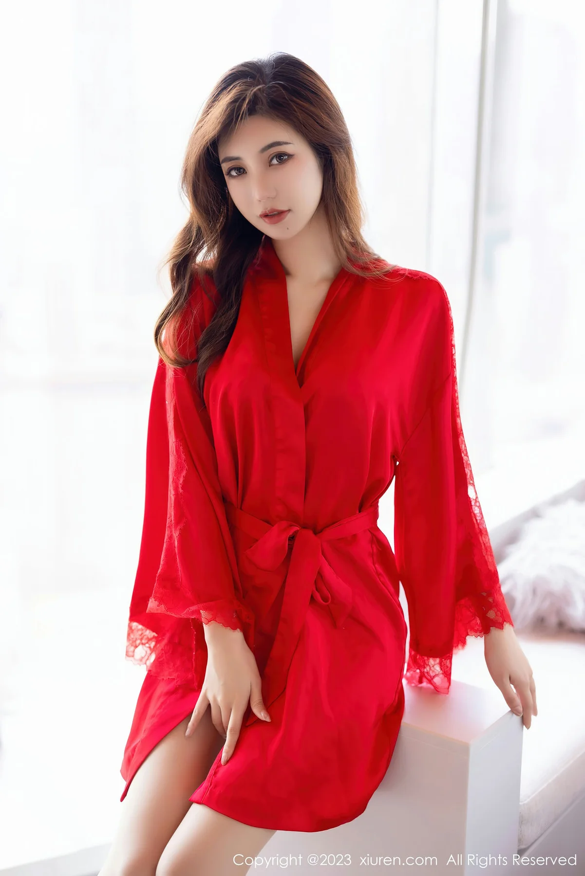 XiuRen 秀人 No.7043 绮里嘉ula 红色睡裙性感写真33 - 3