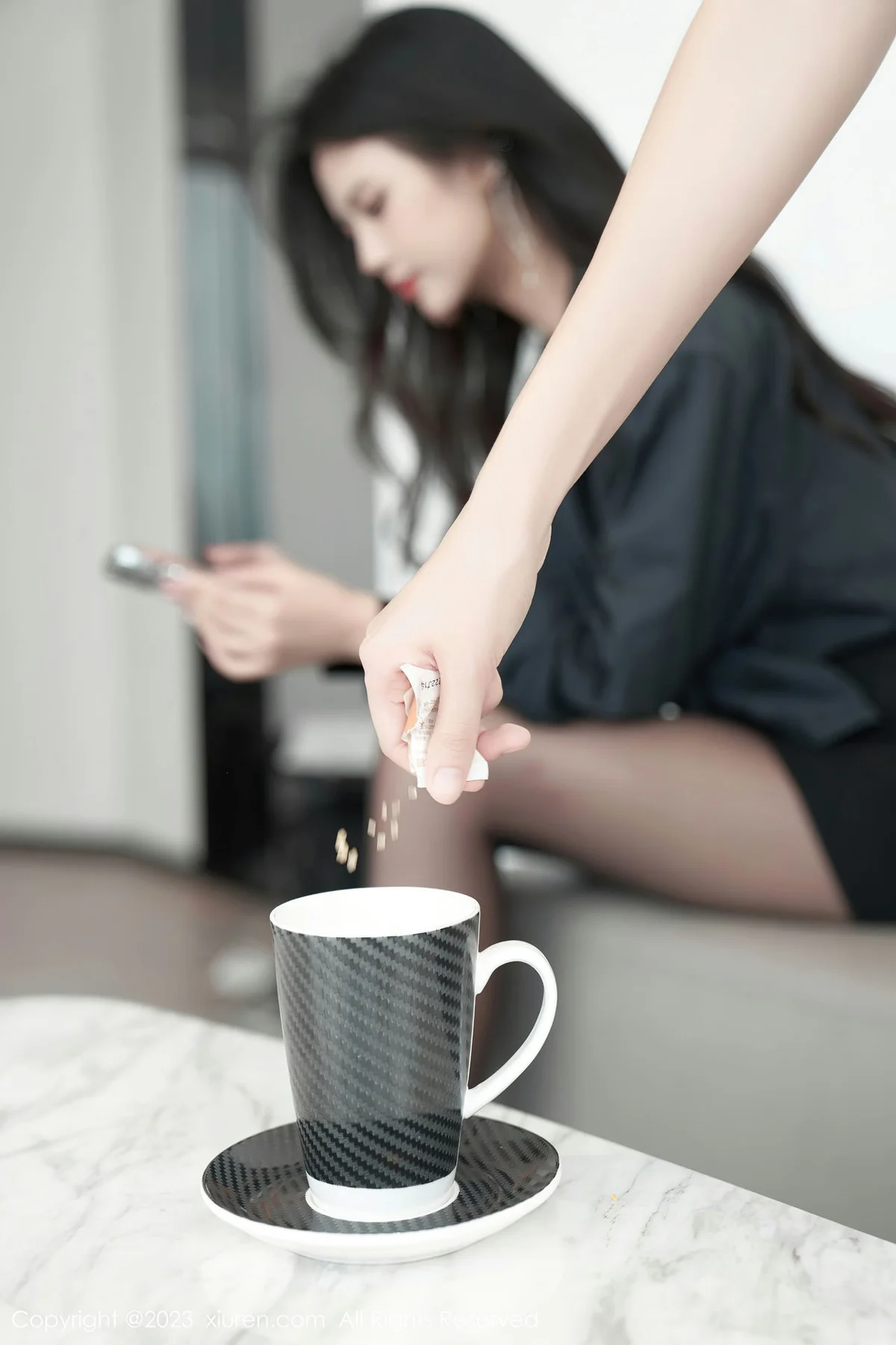 XiuRen 秀人 No.7100 浅浅Danny 黑色情趣性感写真 - 2