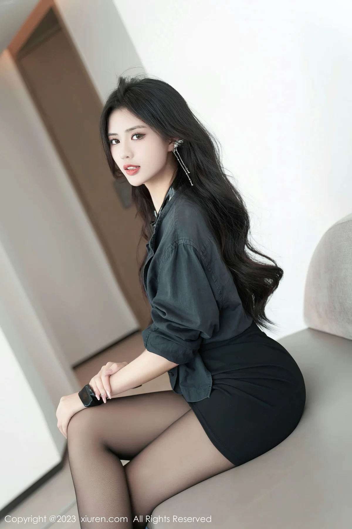 XiuRen 秀人 No.7100 浅浅Danny 黑色情趣性感写真 - 3