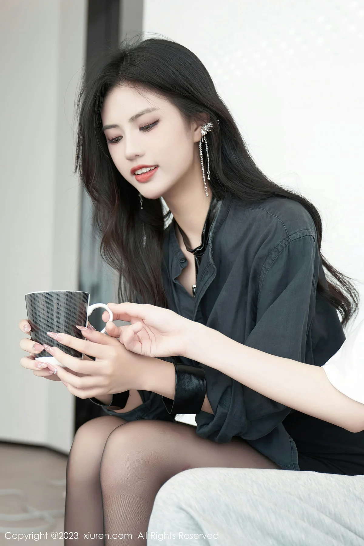 XiuRen 秀人 No.7100 浅浅Danny 黑色情趣性感写真 - 7