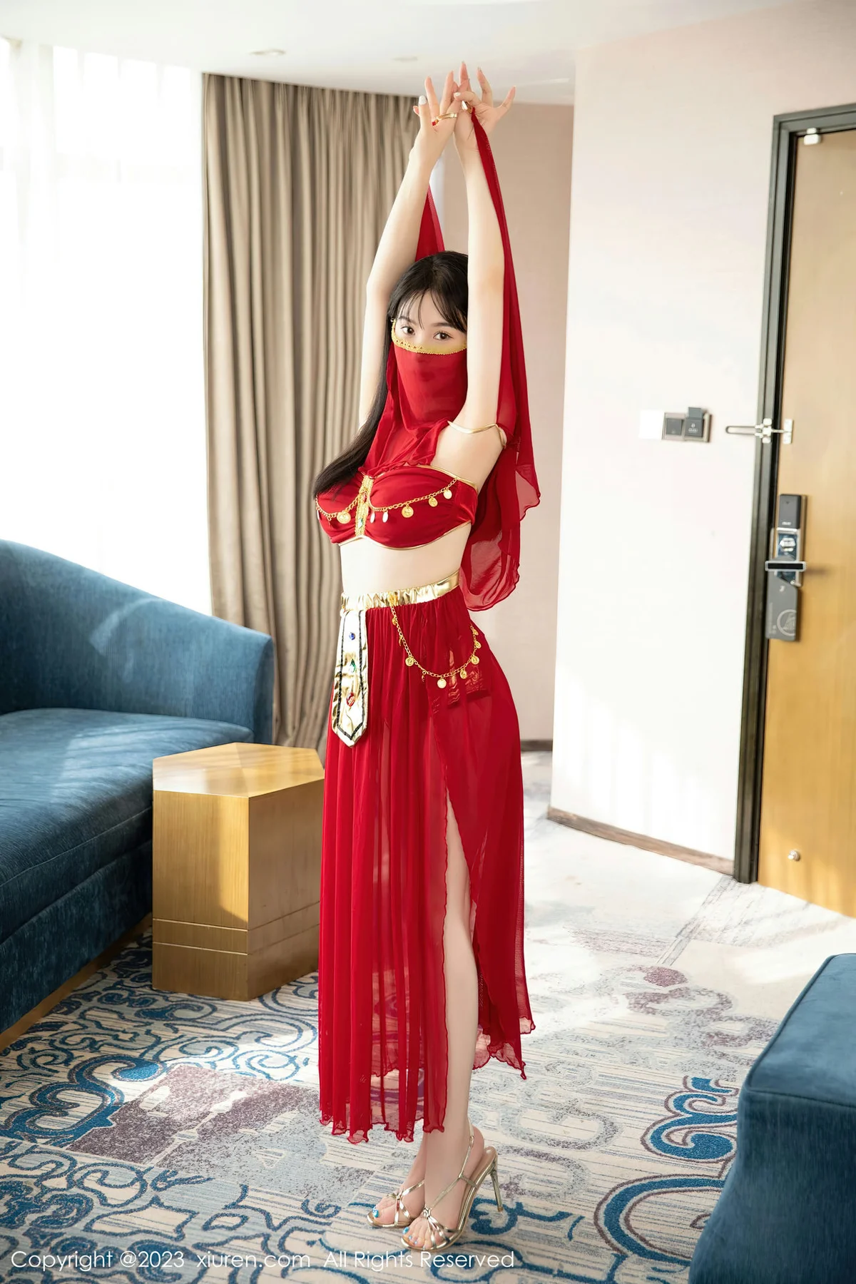 XiuRen 秀人 No.7103 柚琪Rich 红色西域舞服性感写真 - 3