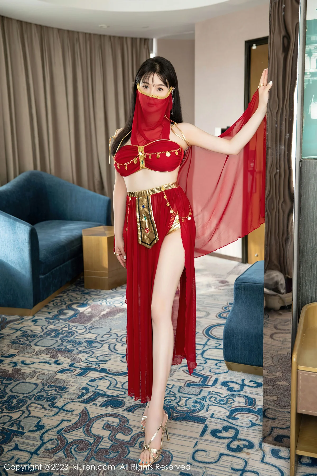 XiuRen 秀人 No.7103 柚琪Rich 红色西域舞服性感写真 - 7