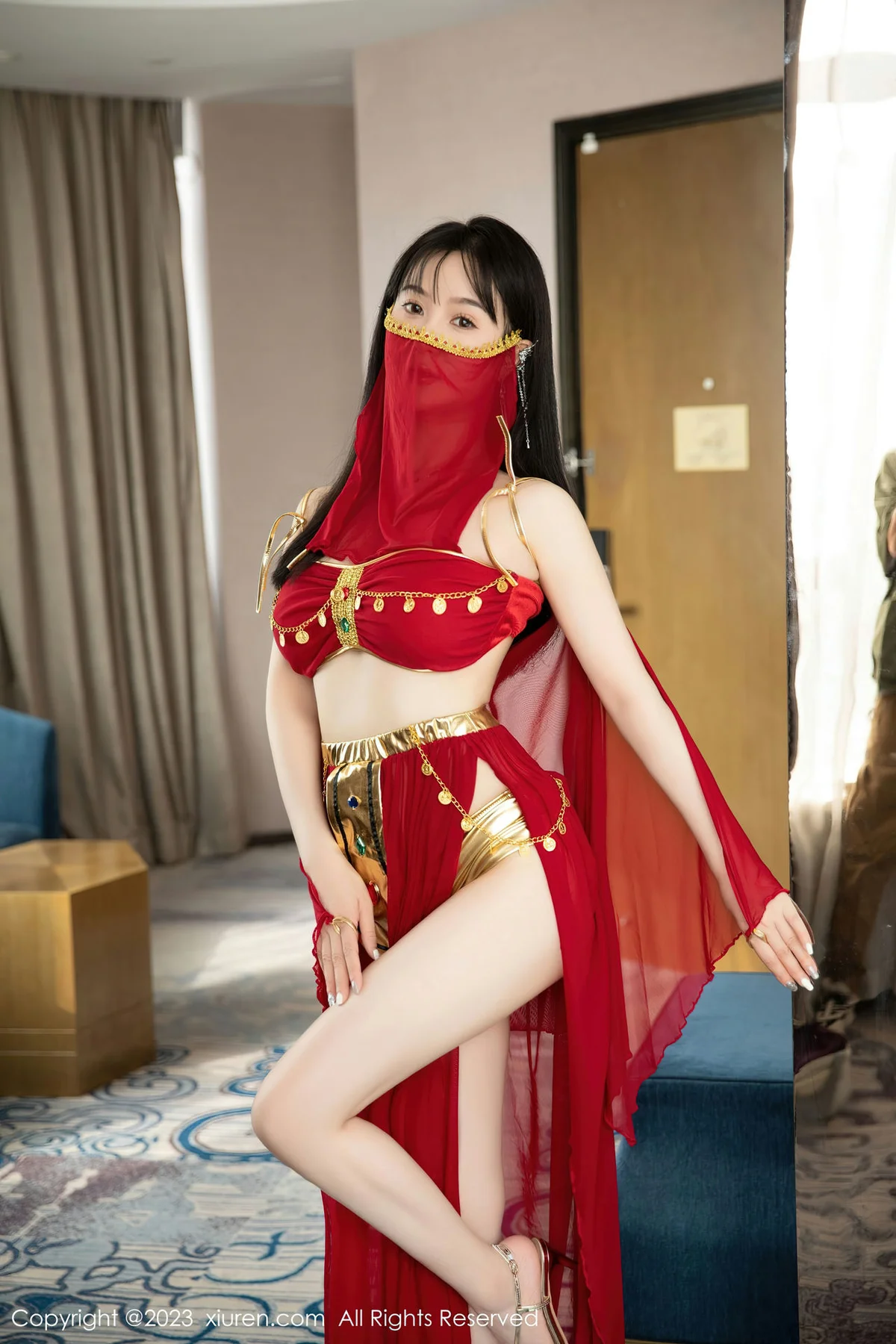 XiuRen 秀人 No.7103 柚琪Rich 红色西域舞服性感写真 - 9