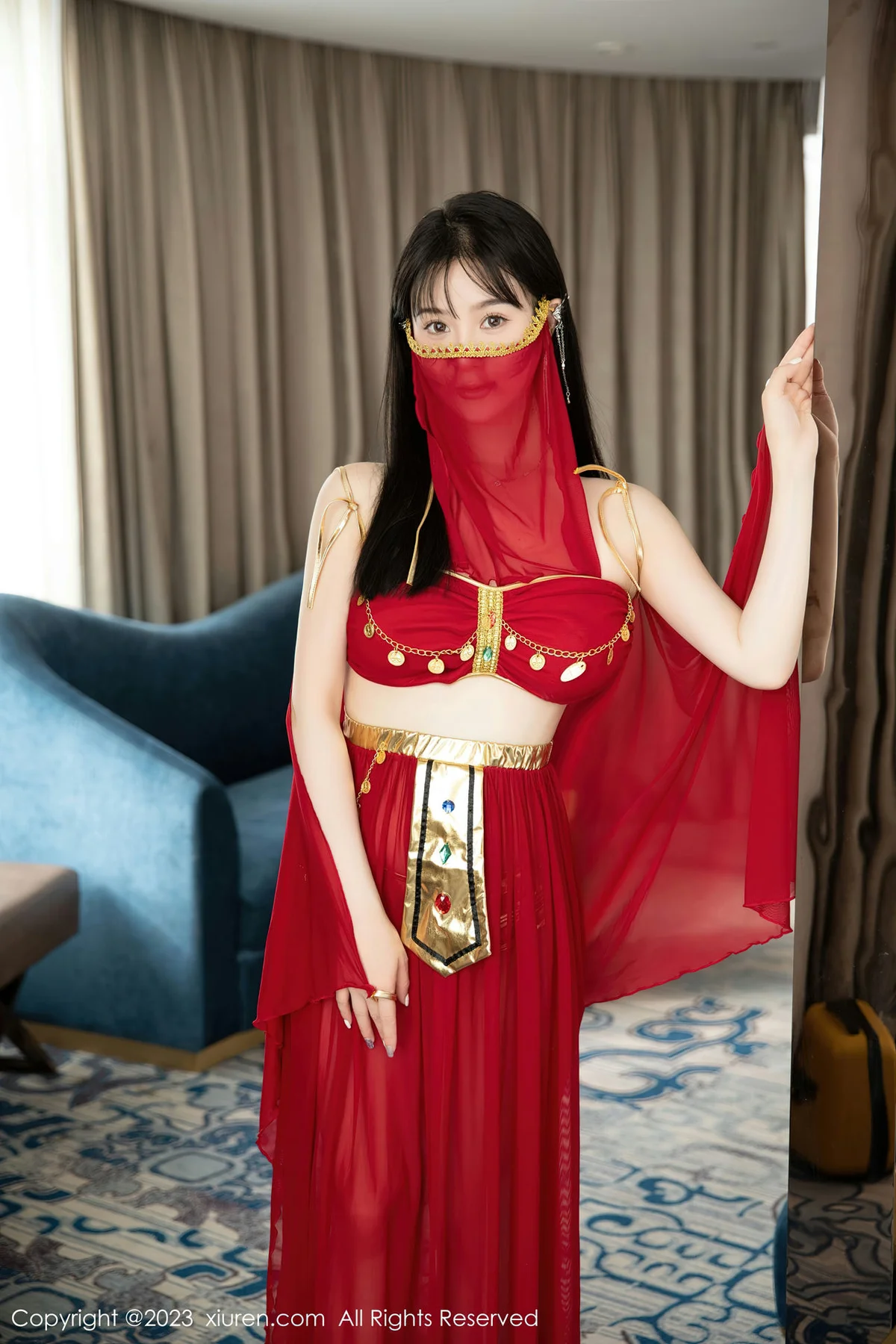 XiuRen 秀人 No.7103 柚琪Rich 红色西域舞服性感写真 - 2