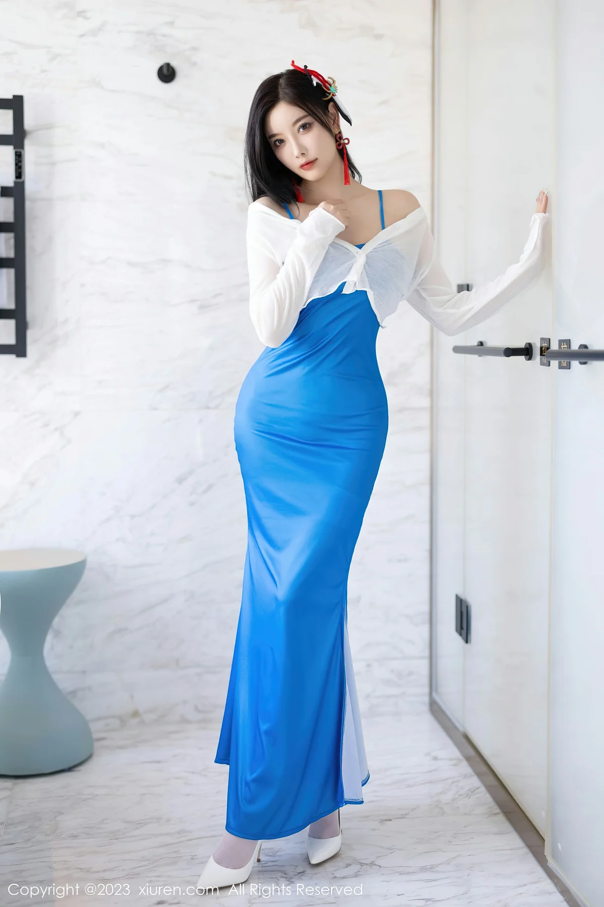 XiuRen 秀人 No.7135 808 杨晨晨Yome 灰色蕾丝内衣浙江安吉旅拍2 - 4