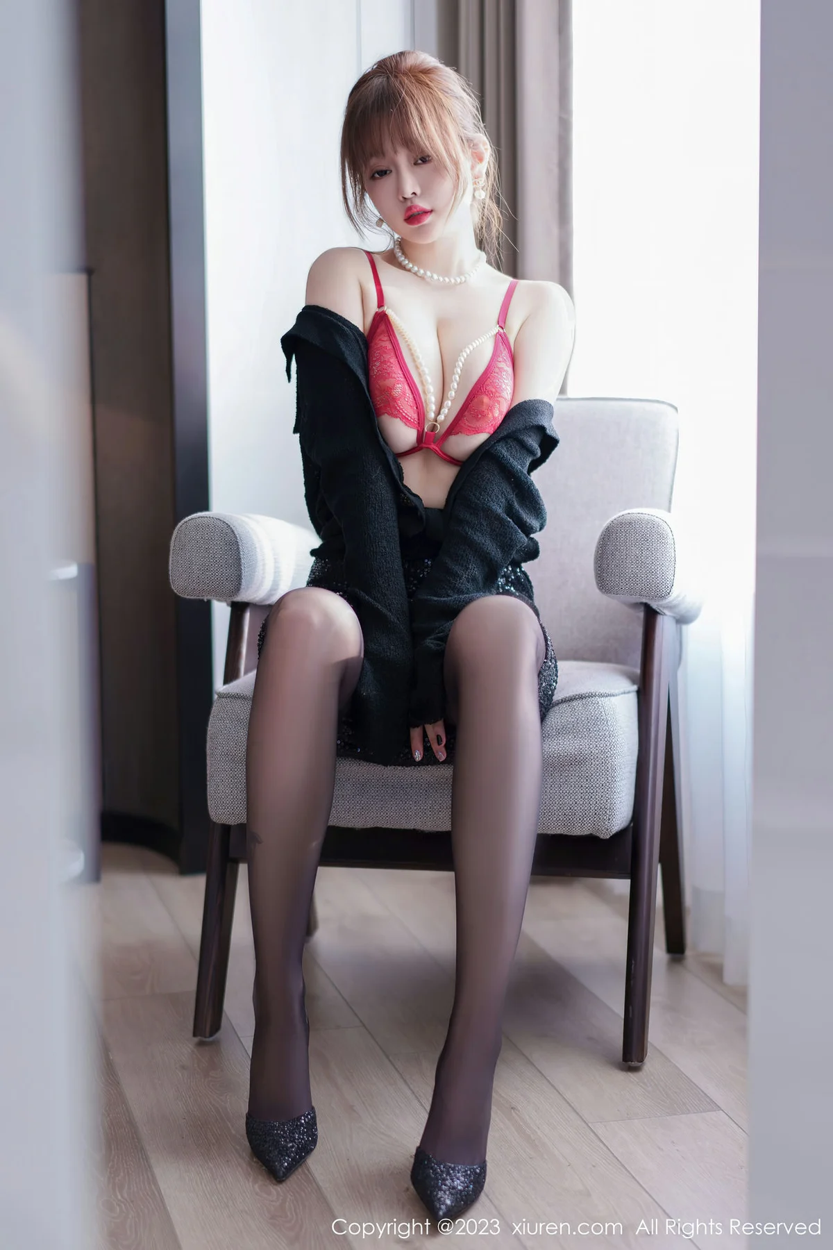 XiuRen 秀人 No.7156  王雨纯 红色蕾丝内衣性感写真1 - 3