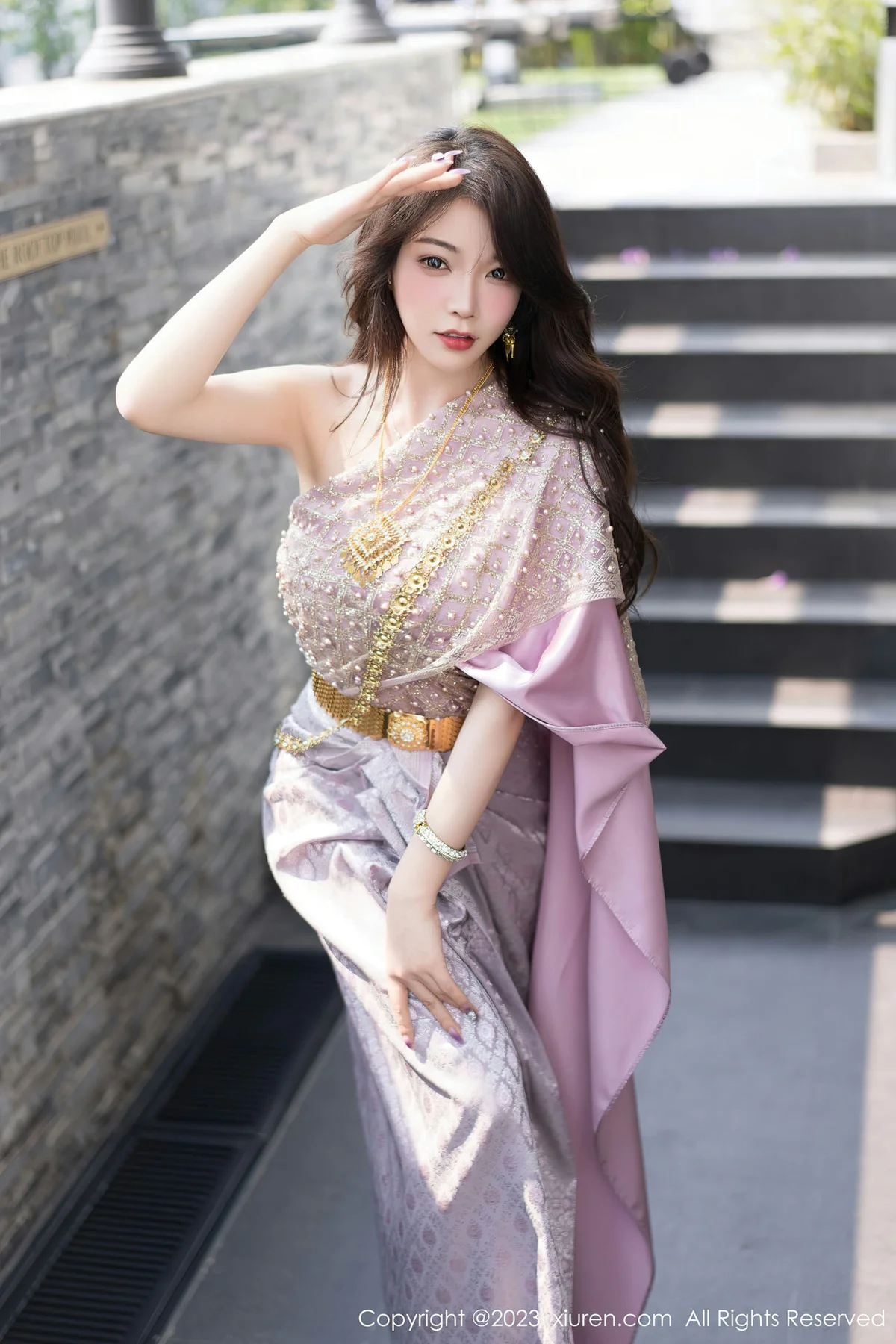 XiuRen 秀人 No.7164  徐莉芝Booty 灰色长裙性感写真1 - 5