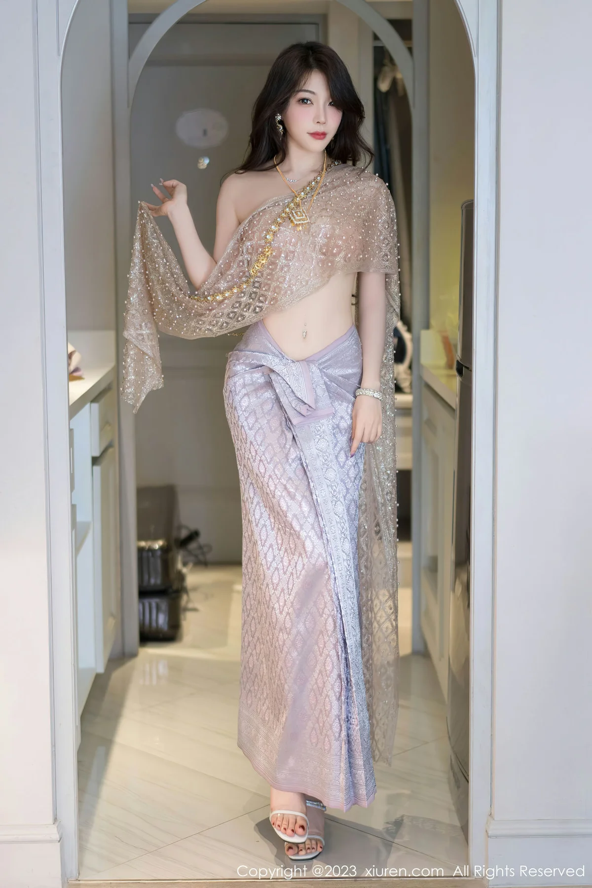 XiuRen 秀人 No.7164  徐莉芝Booty 灰色长裙性感写真1 - 1