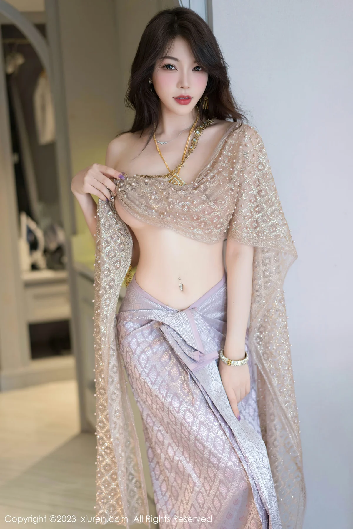 XiuRen 秀人 No.7164  徐莉芝Booty 灰色长裙性感写真1 - 3