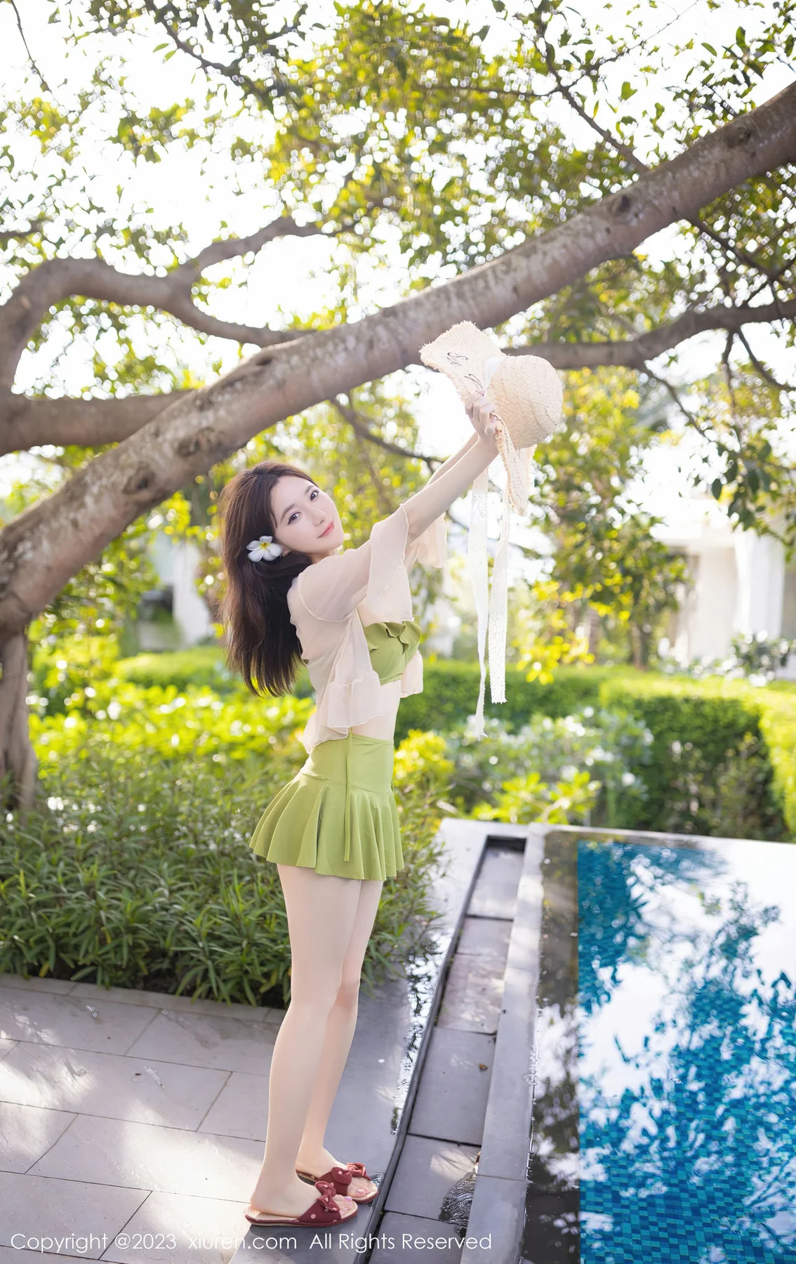 XiuRen 秀人 No.7189  鱼子酱Fish 果绿色服饰泰国旅拍11 - 5