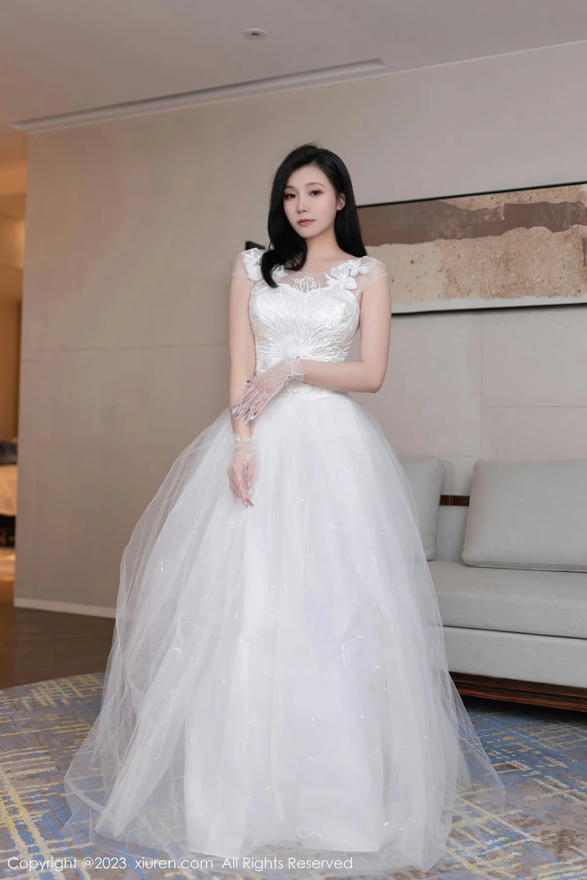 XiuRen 秀人 No.7201  安然anran 白色婚纱性感写真1 - 1