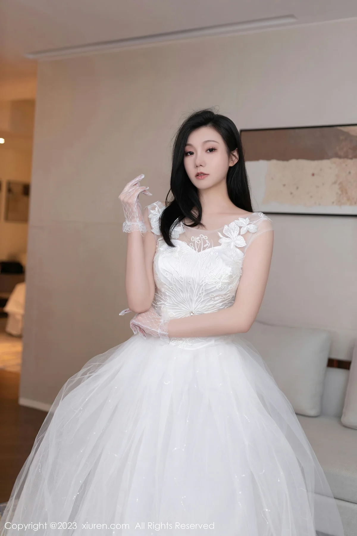 XiuRen 秀人 No.7201  安然anran 白色婚纱性感写真1 - 3