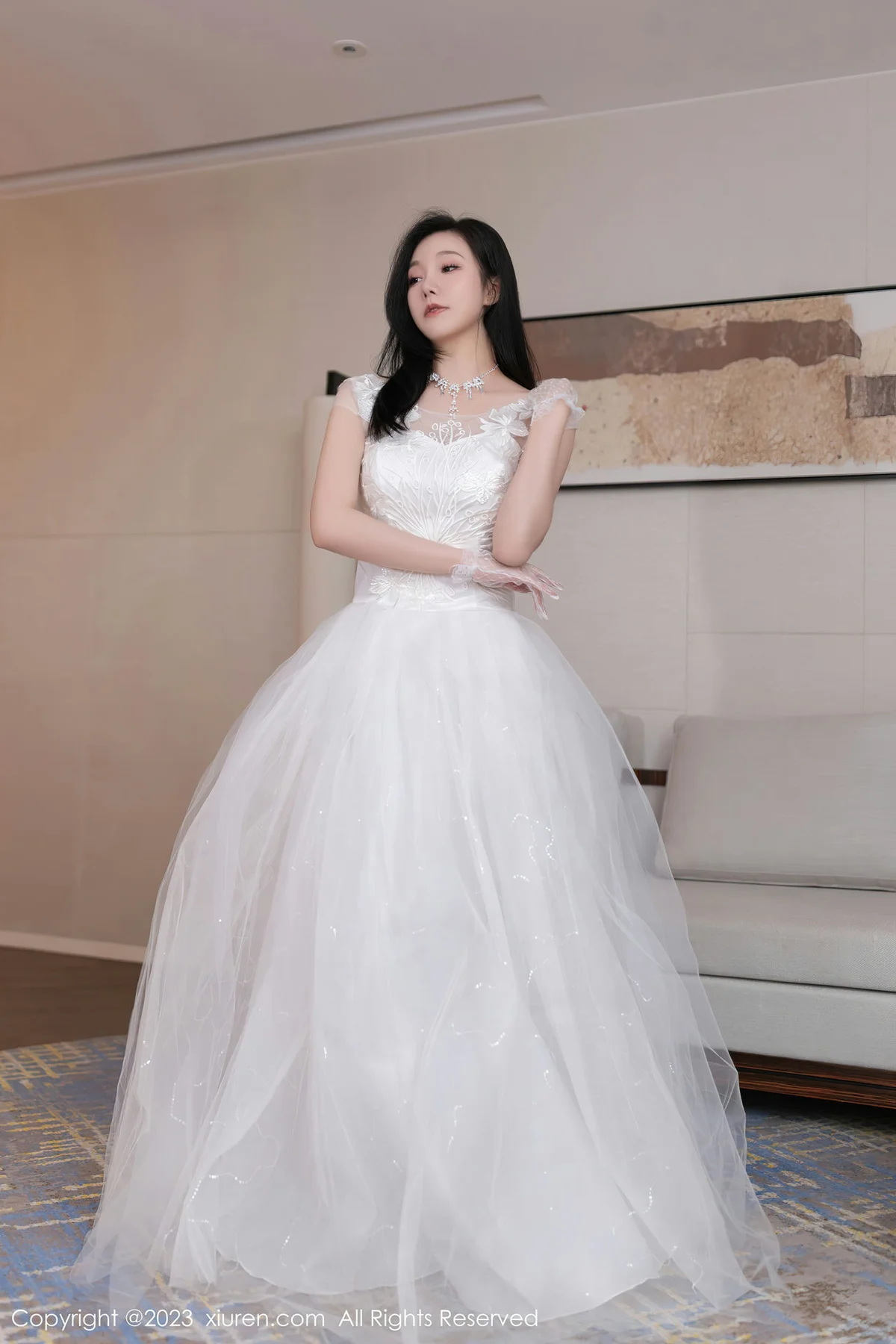 XiuRen 秀人 No.7201  安然anran 白色婚纱性感写真1 - 8