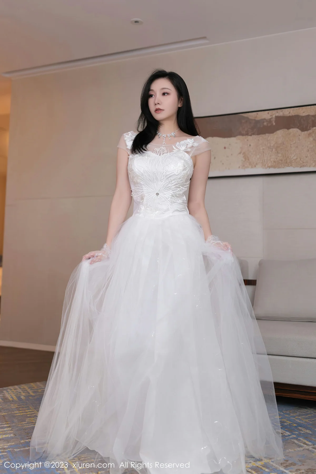 XiuRen 秀人 No.7201  安然anran 白色婚纱性感写真1 - 9