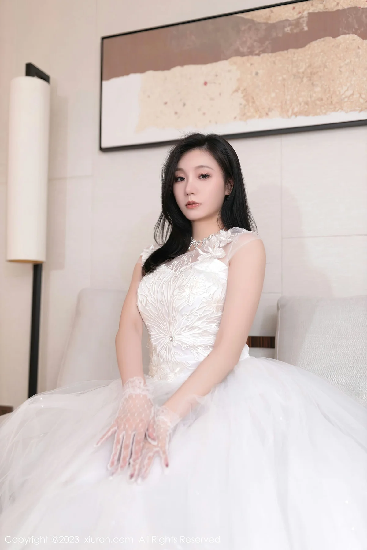 XiuRen 秀人 No.7201  安然anran 白色婚纱性感写真1 - 1