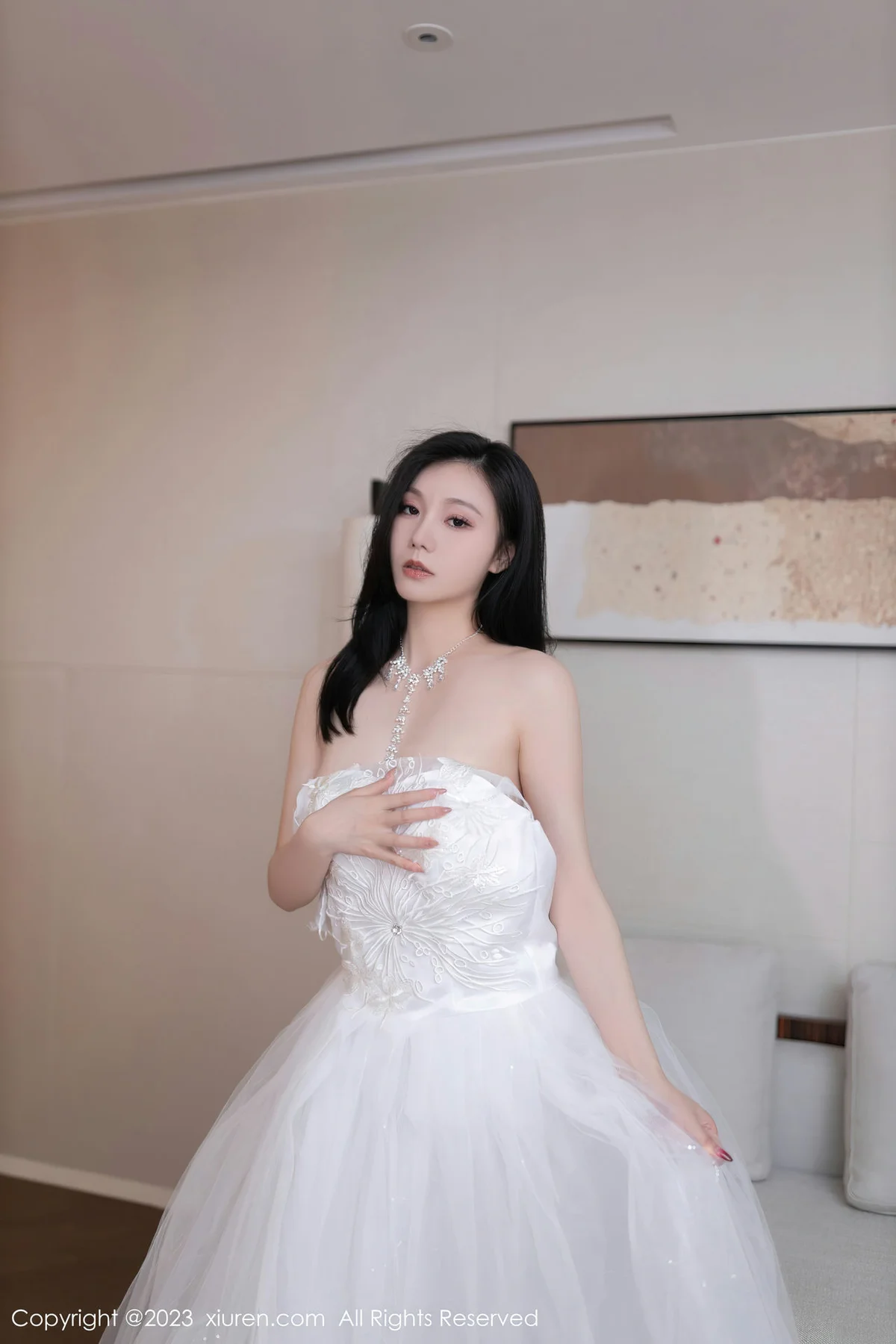 XiuRen 秀人 No.7201  安然anran 白色婚纱性感写真1 - 3