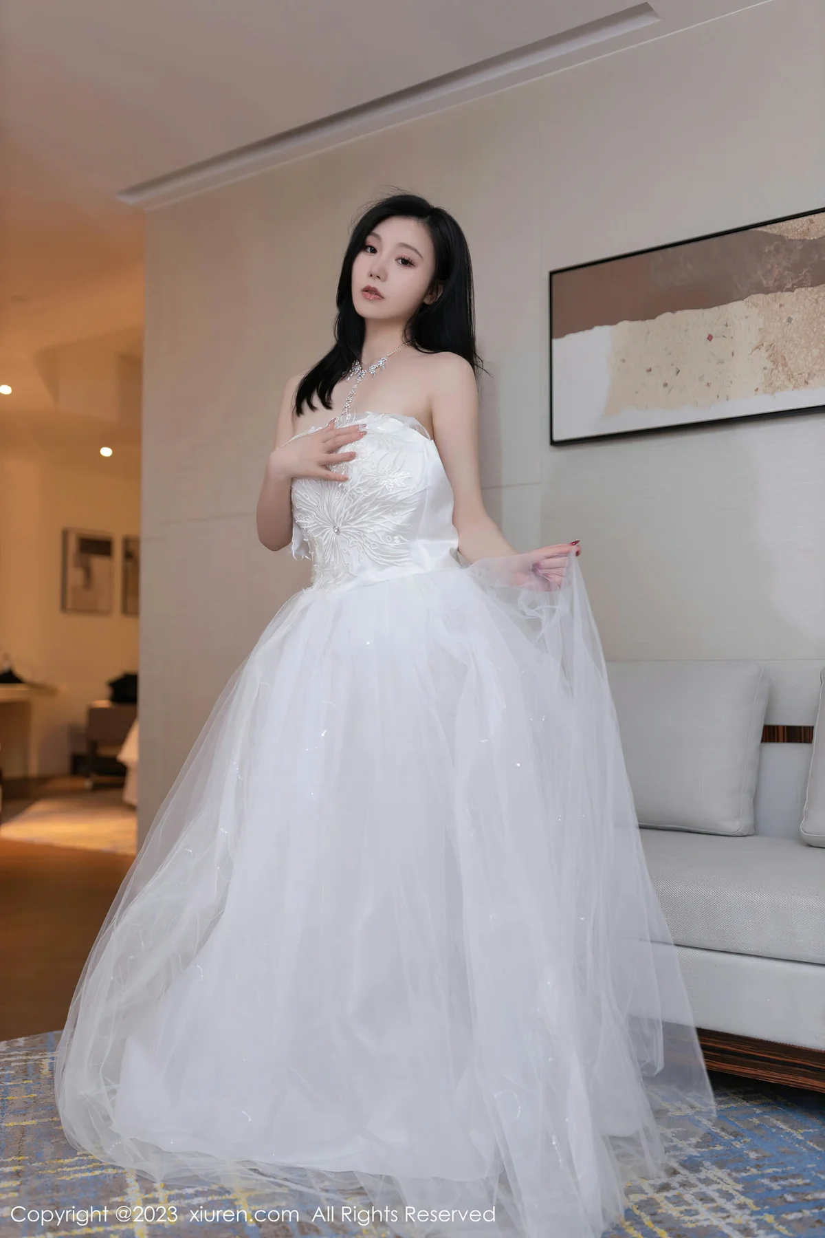 XiuRen 秀人 No.7201  安然anran 白色婚纱性感写真1 - 4