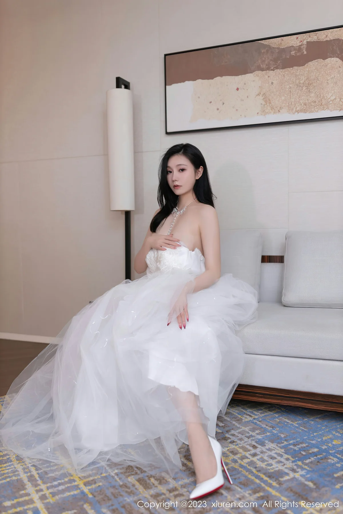 XiuRen 秀人 No.7201  安然anran 白色婚纱性感写真1 - 5