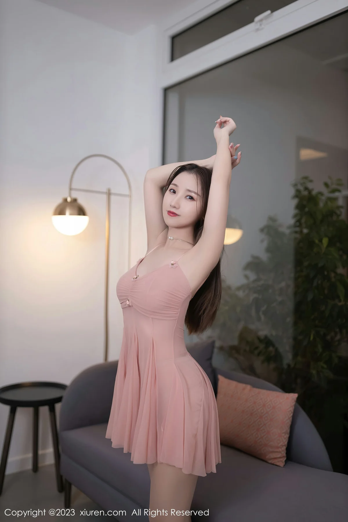 XiuRen 秀人 No.7206  杏子Yada 粉色睡裙性感写真2 - 4