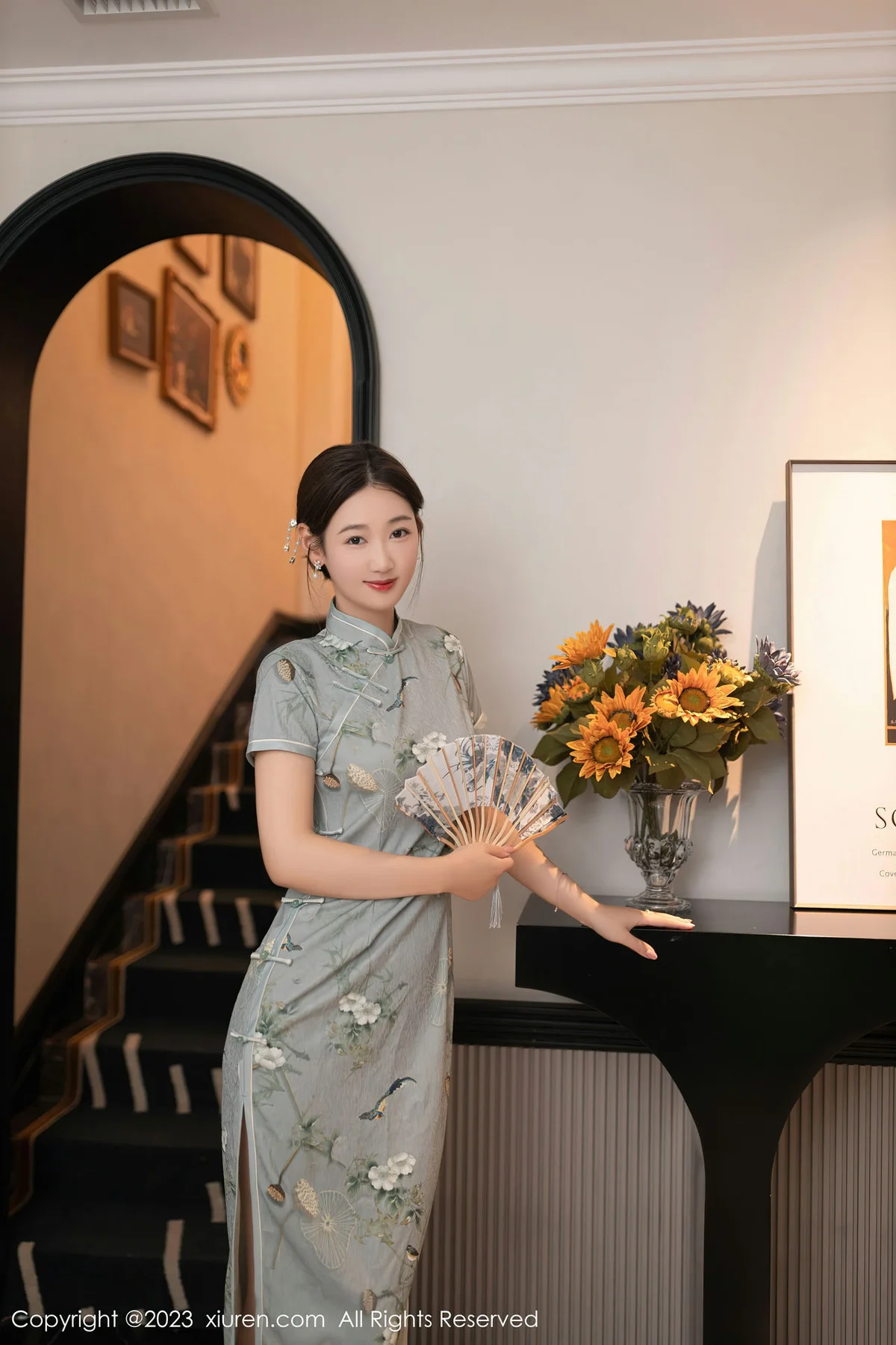 XiuRen 秀人 No.7232  唐安琪 绿灰色旗袍巴厘岛旅拍1 - 1