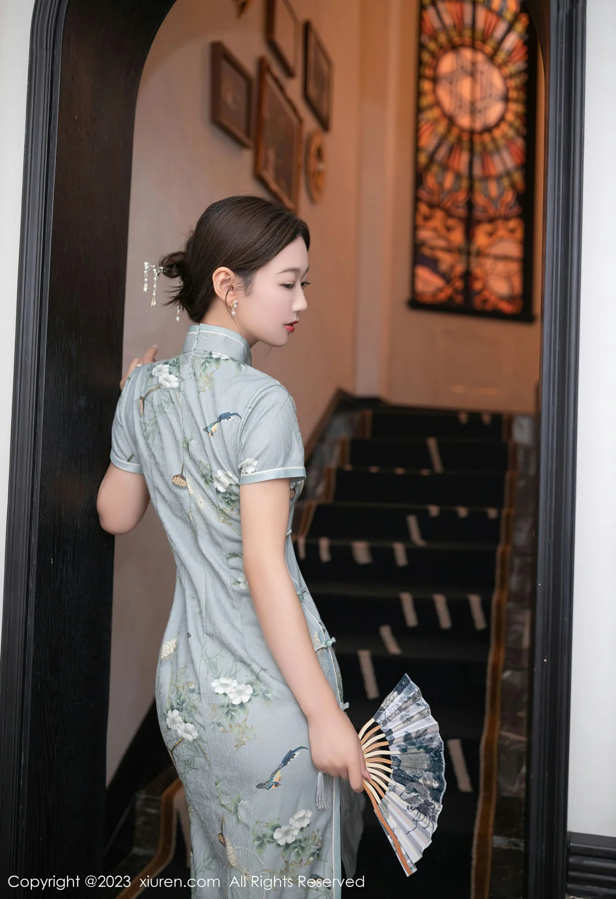 XiuRen 秀人 No.7232  唐安琪 绿灰色旗袍巴厘岛旅拍1 - 3