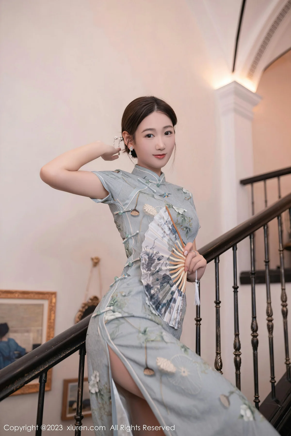 XiuRen 秀人 No.7232  唐安琪 绿灰色旗袍巴厘岛旅拍1 - 6