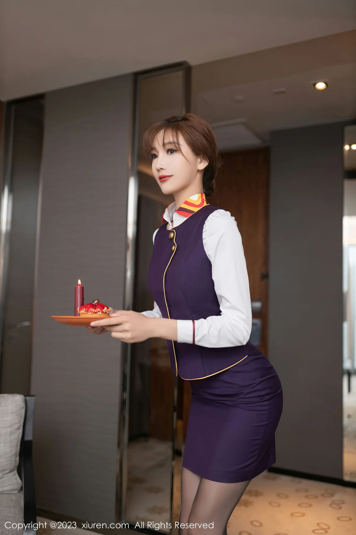 XiuRen 秀人 No.7248  陆萱萱 紫色空姐泰国旅拍11 - 1