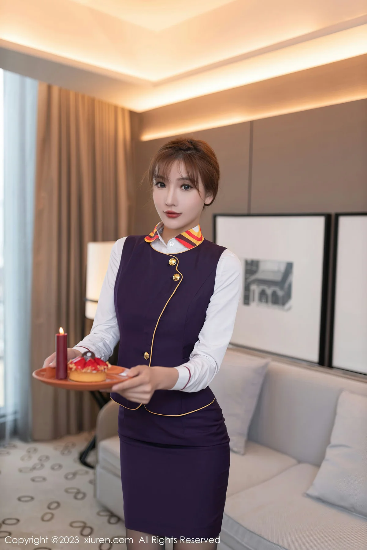 XiuRen 秀人 No.7248  陆萱萱 紫色空姐泰国旅拍11 - 2