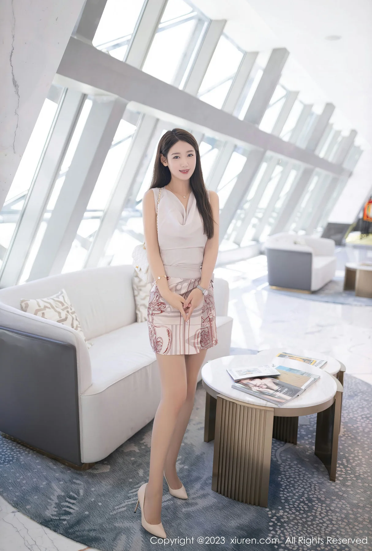 XiuRen 秀人 No.7264  唐安琪 粉色蕾丝内衣珠三角旅拍 - 10